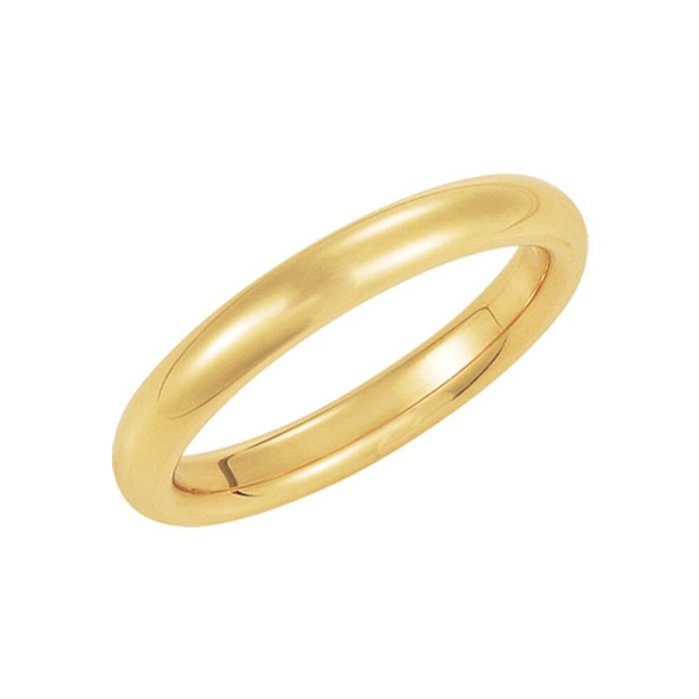 3mm Domed Comfort Fit Wedding Band in 14k Yellow Gold, Size 13